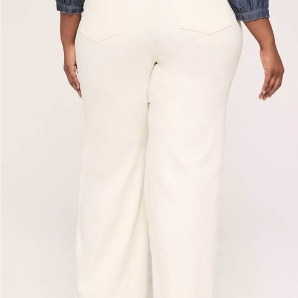 Lane Bryant Off-White Wide-Leg Pants - Picture 2 of 7
